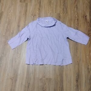 Elegant Lavender Women's Blouse Linen Blend